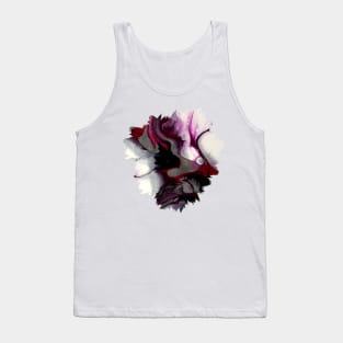 Red/Purple/Black Acrylic Pour Painting Tank Top